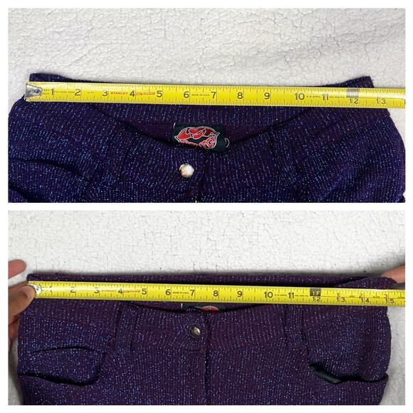 Vintage 90s Lip Service Sparkly Blue Pants Small Womens Mall Goth Gothic Y2K - Picture 13 of 16